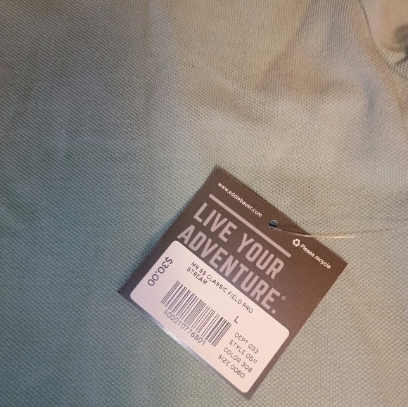 Eddie Bauer Soft Blue Polo Shirt. New With Tags. Large - Picture 3 of 5